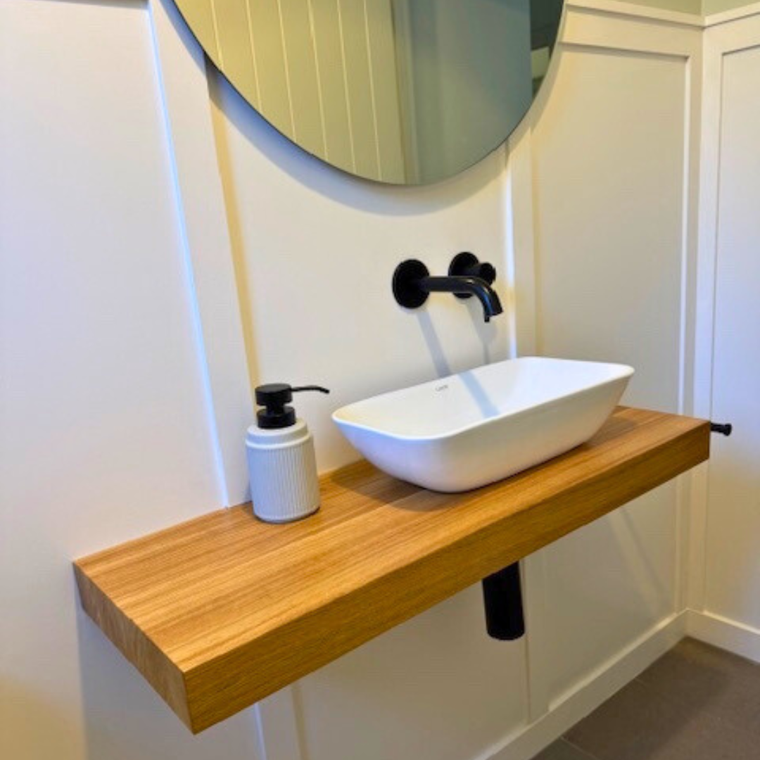Thick Solid Timber Bathroom Vanity Top