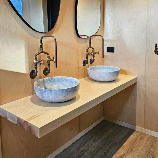 Thick Solid Timber Bathroom Vanity Top