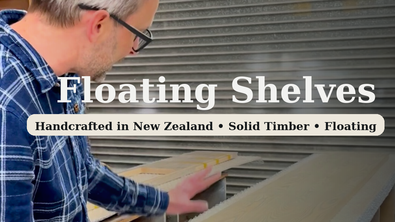 Load video: Solid Timber Floating Shelves