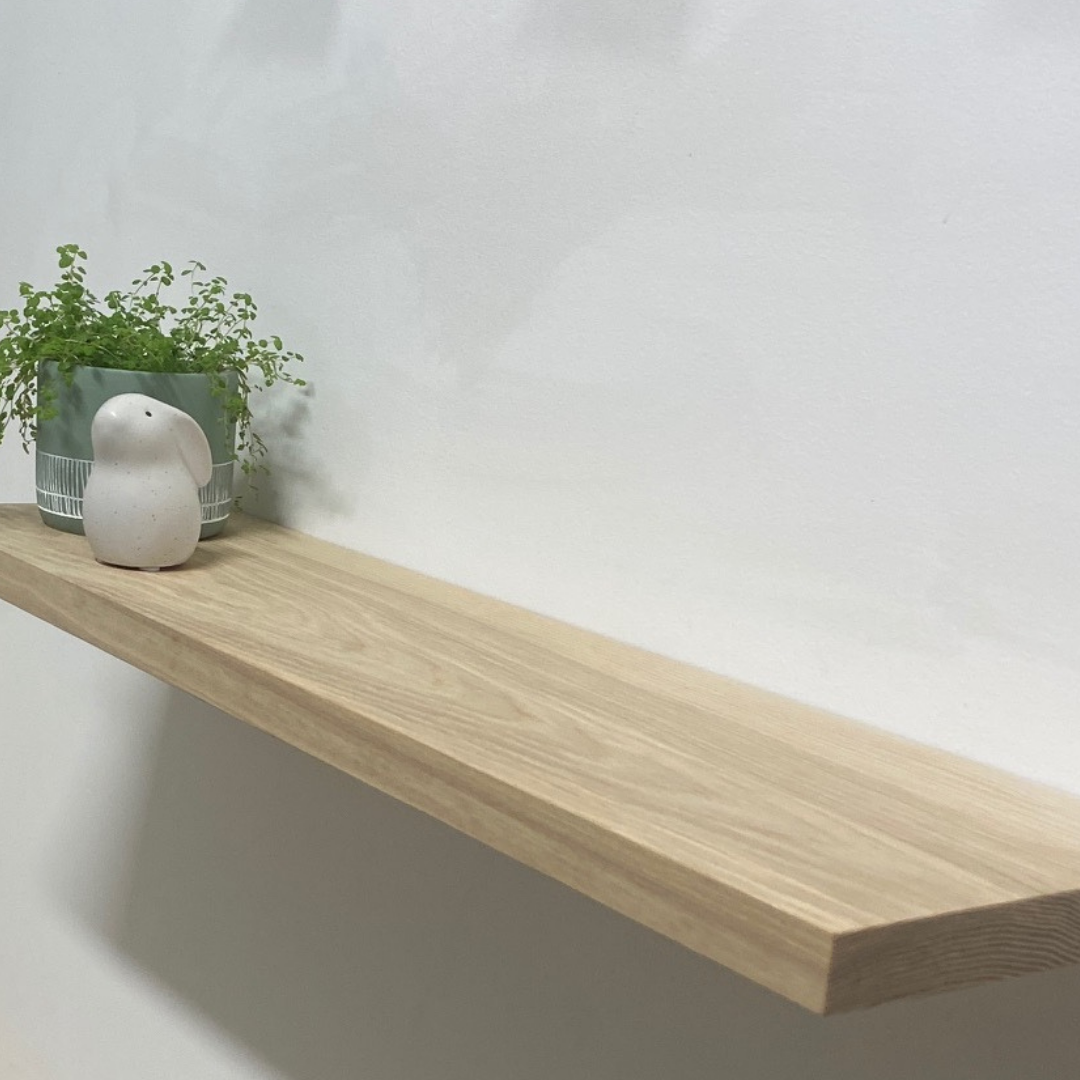 The Slimline Solid Timber Shelf from 200mm in length to 3000mm.